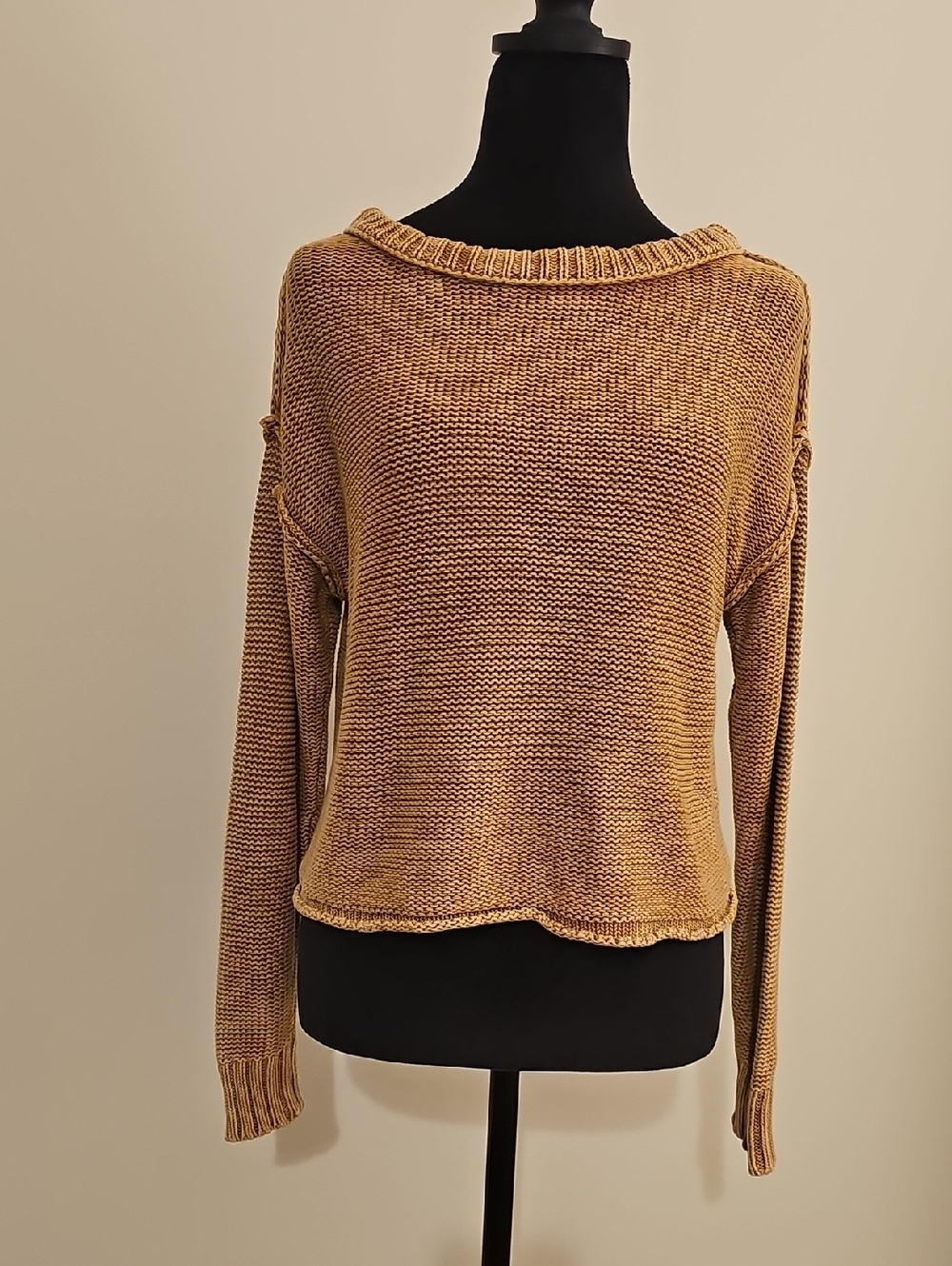 American Eagle Women's Lightweight Knit Pullover Sweater - Camel